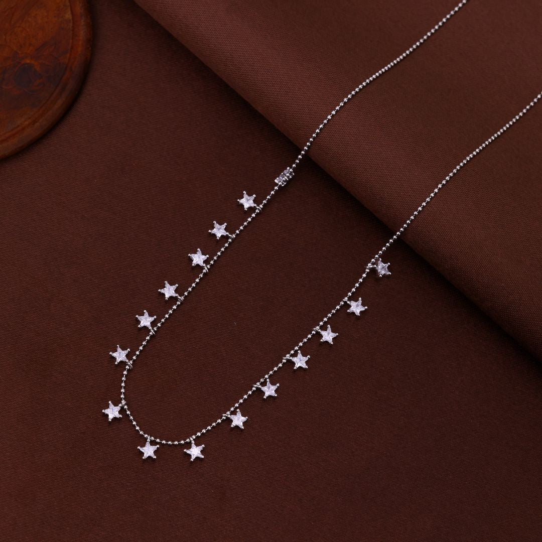 925 Sterling Silver Star Charms Chain For Women