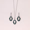 925 Sterling Silver Green Zircon Hamza Chain With Earrings for Women