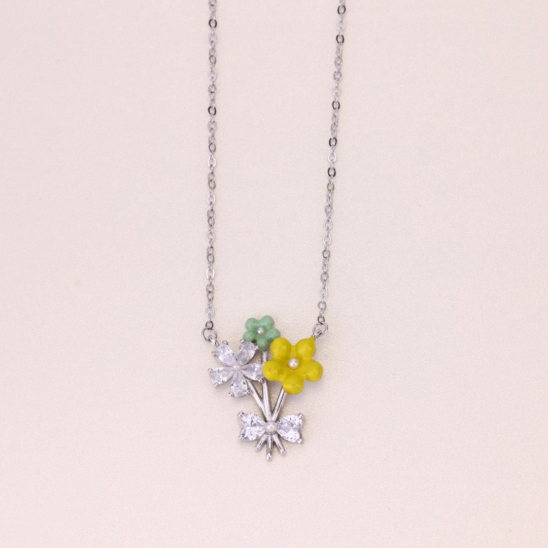 925 Sterling Silver Fevo Flower Chain