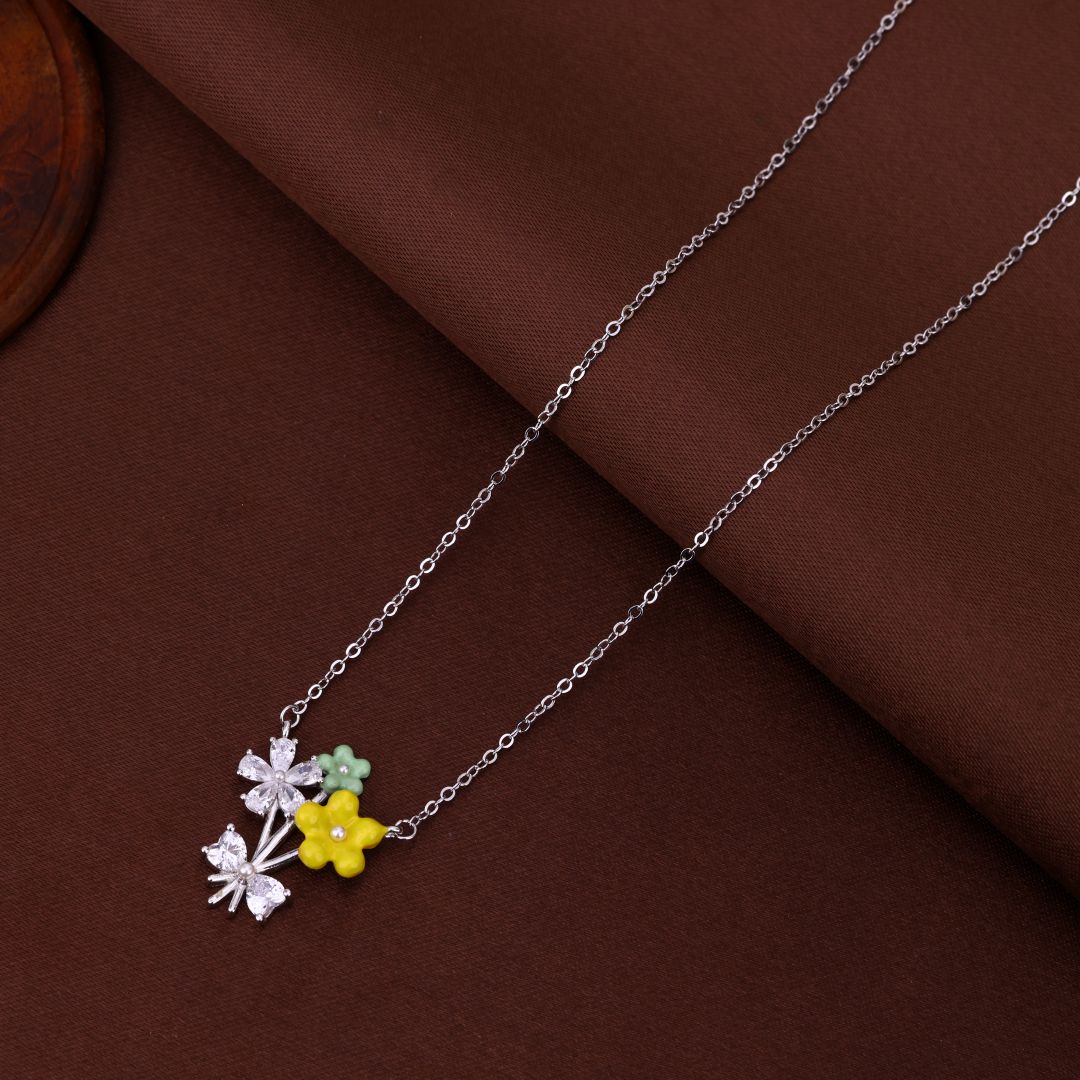 925 Sterling Silver Fevo Flower Chain