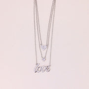 925 Sterling Silver 3 Layered Love Chain For Women