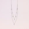 925 Sterling Silver 2 Layered Charms Chain