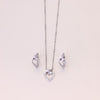 925 Sterling Silver Heart Chain Earring Set