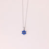 925 Sterling Silver Chain With Blue Flowy Pendant