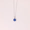 925 Sterling Silver Chain With Blue Flowy Pendant