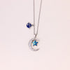 925 Sterling Silver Coloured Planet Moon Stars Chain For Women