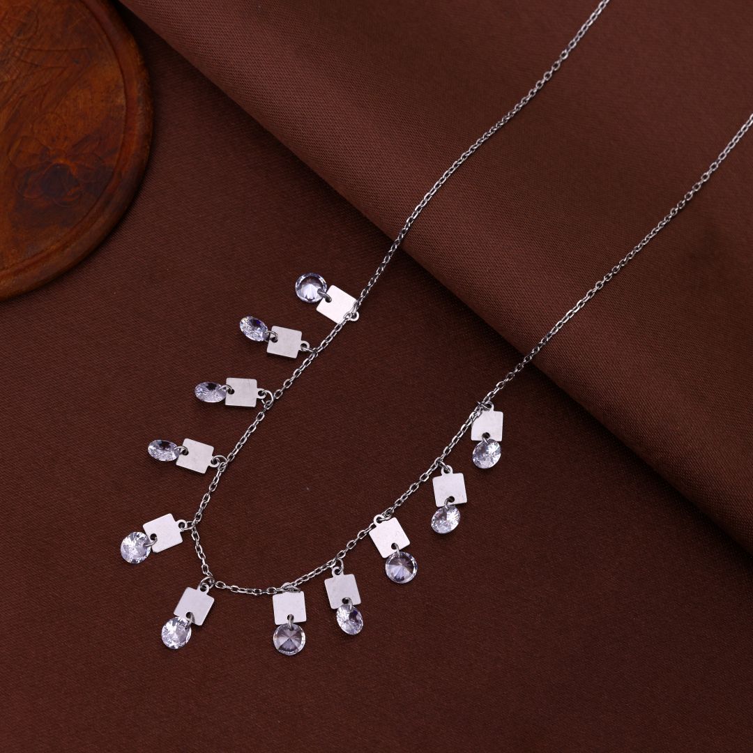 925 Sterling Silver Charm Zircon Chain For Woman