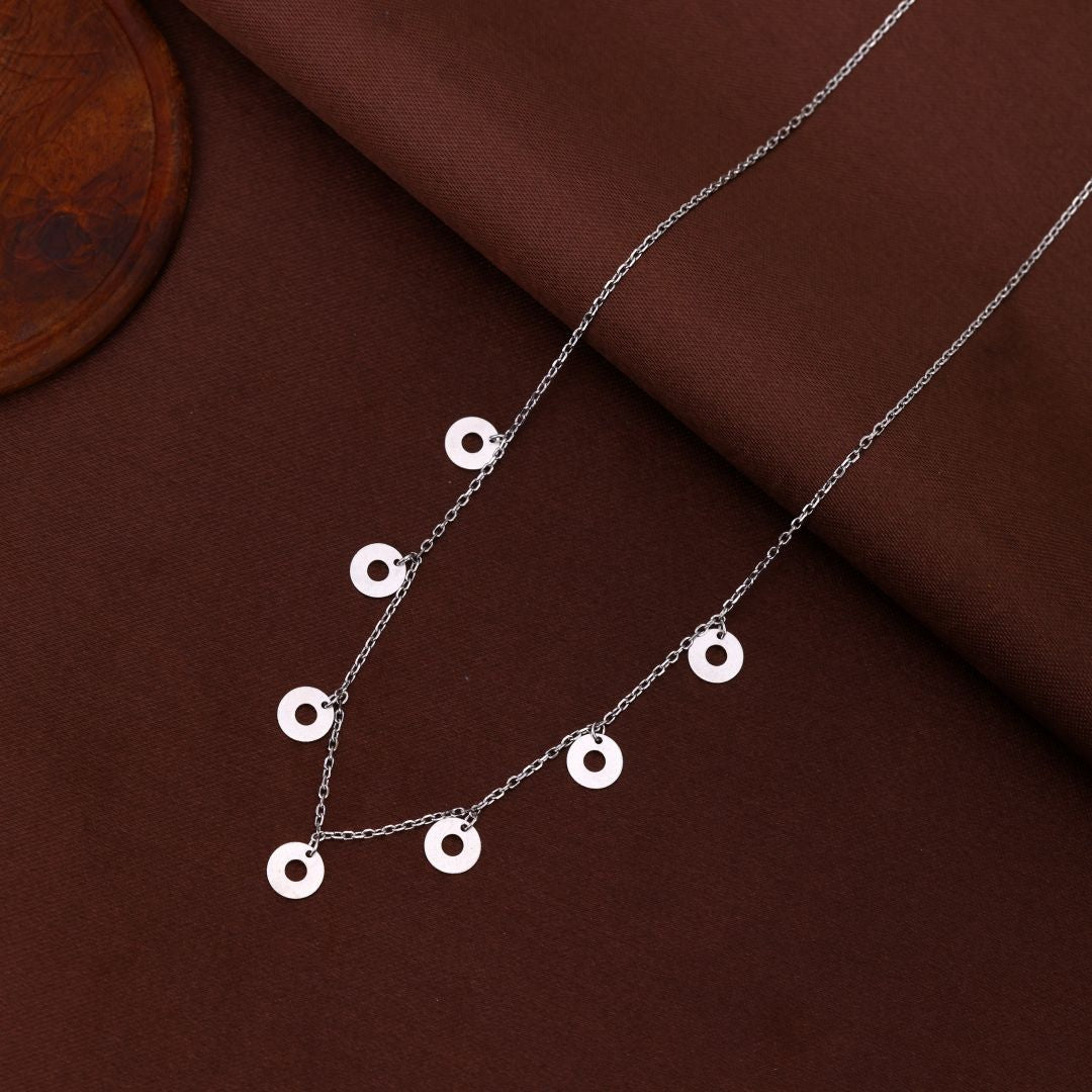 925 Sterling Silver Imported Round Charm Chain For Women