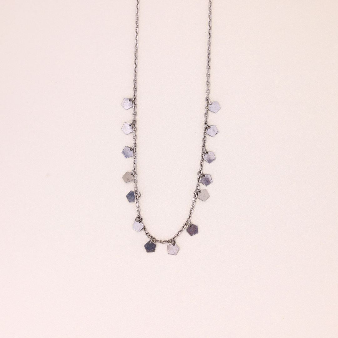 925 Sterling Silver Geometric Charm Necklace for Women