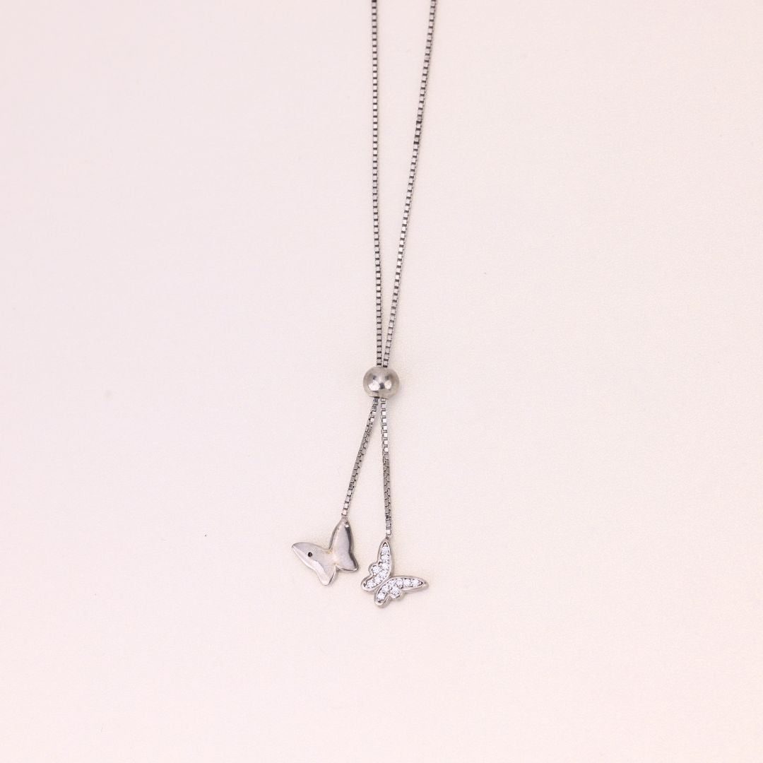 925 Sterling Silver Butterfly Chain For Women