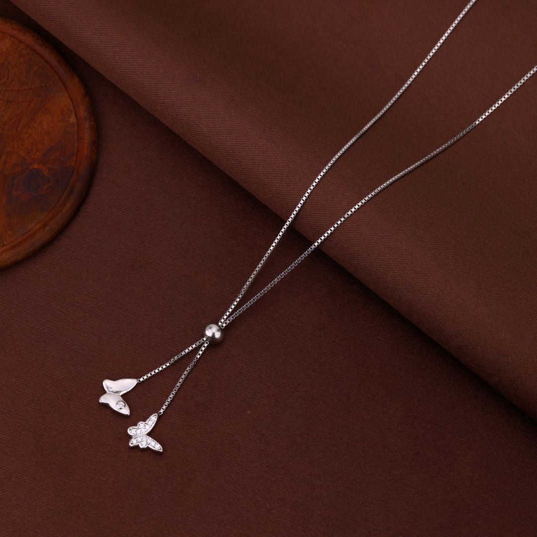925 Sterling Silver Butterfly Chain For Women