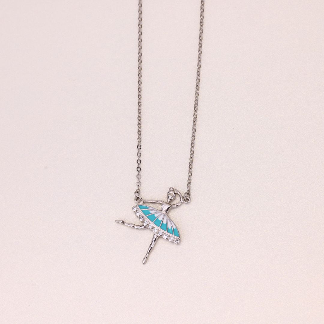 925 Sterling Silver Dancing Girl Pendant Chain For Women
