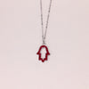 925 Silver Pink Zircon Hamza Chain for Women
