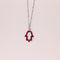 925 Silver Pink Zircon Hamza Chain for Women